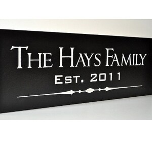 Personalized Carved Wood Family Name Sign With Established Date image 1