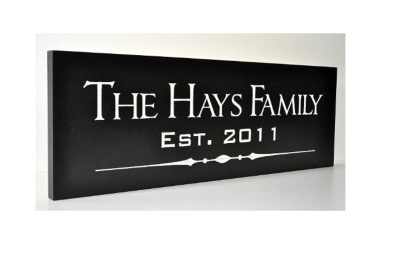 Personalized Carved Wood Family Name Sign With Established Date image 1