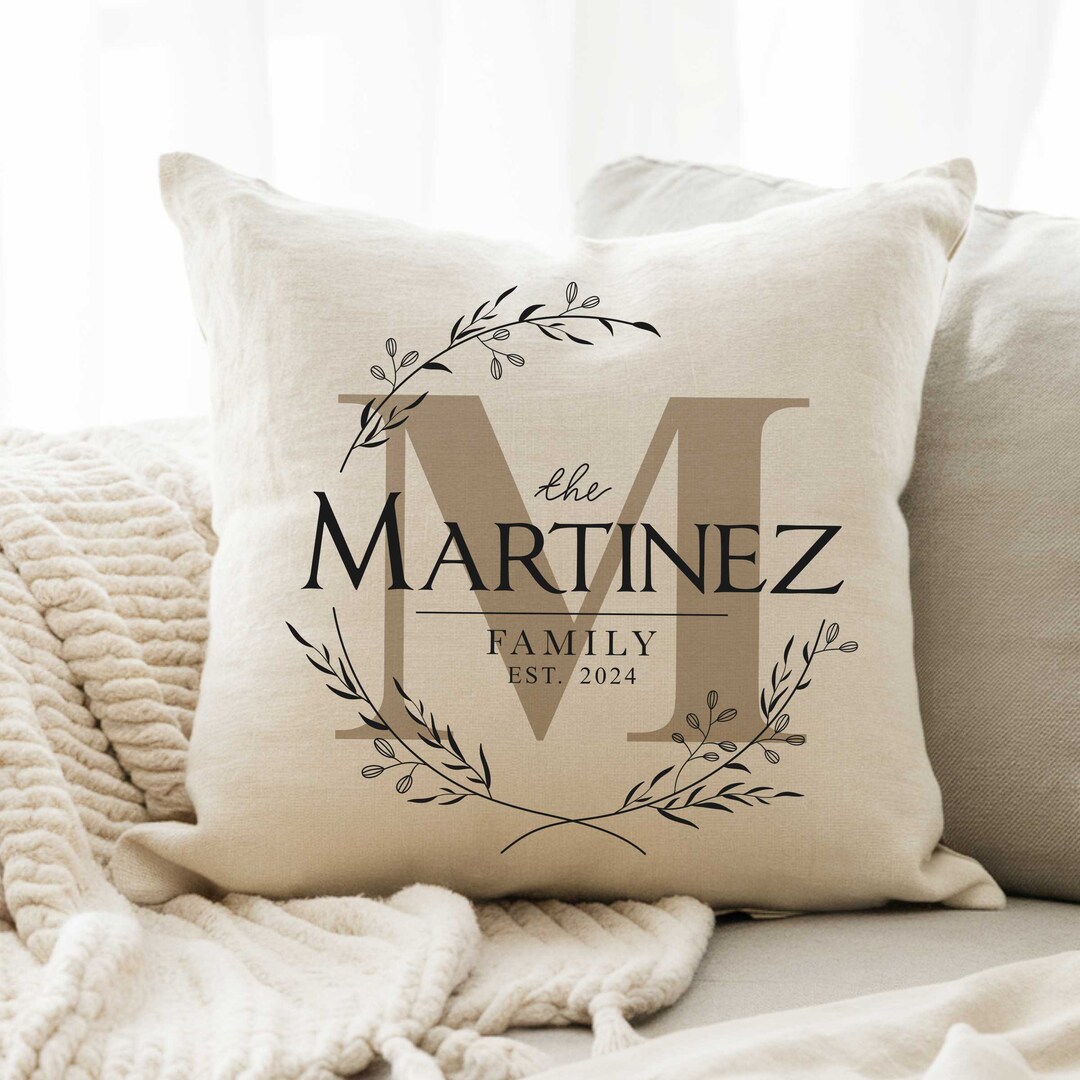 Personalized Family Name Throw Pillow Case Customize With Name and