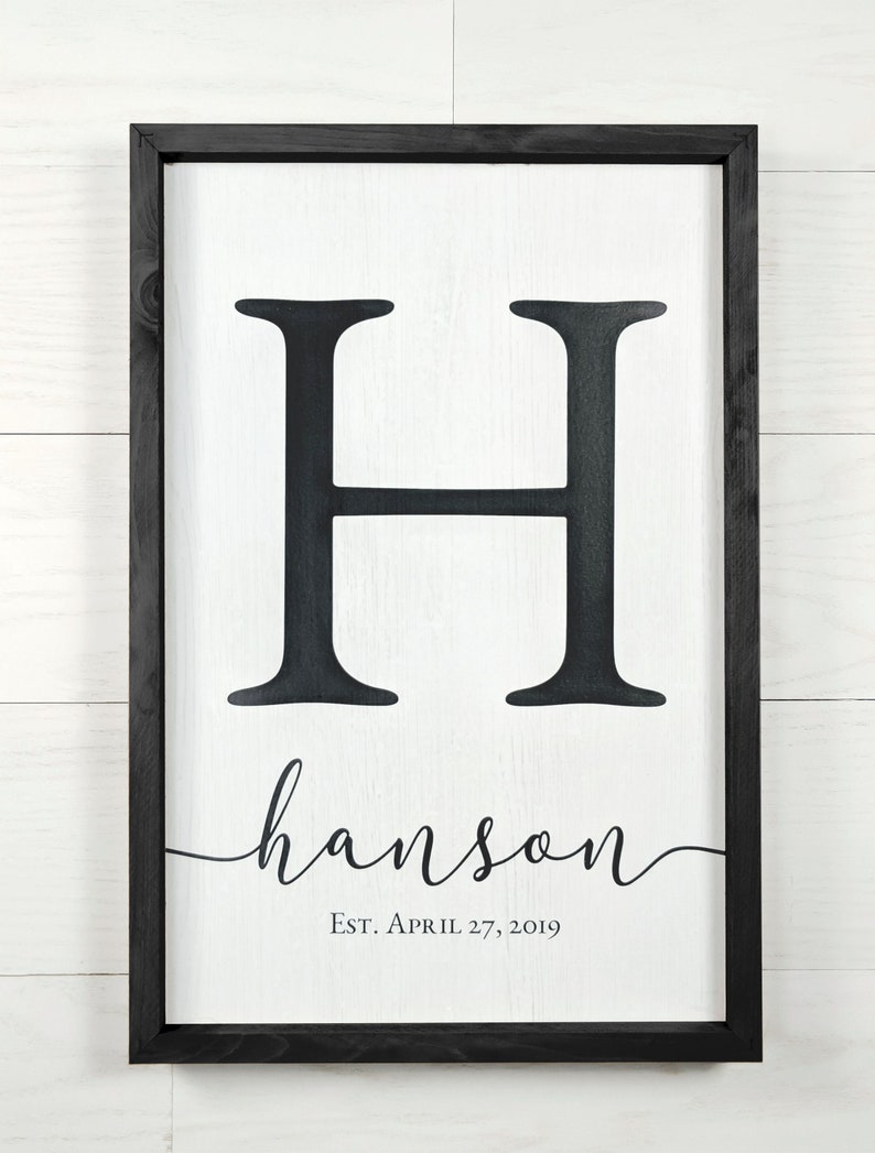 Personalized Family Name Sign - Custom Wooden Monogram - Perfect for Weddings, Anniversaries, Housewarmings - Handmade Rustic Decor
