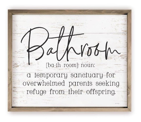 Bathroom A Temporary Sanctuary Farmhouse Style Wall Decor Sign - Available In Four Sizes