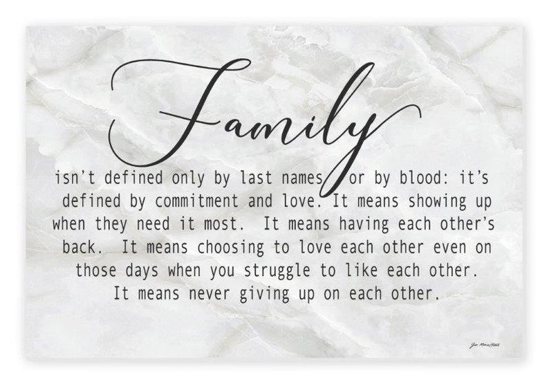 Family Isn't Defined Only By Last Names Farmhouse Style Wood Wall Decor Sign Unframed