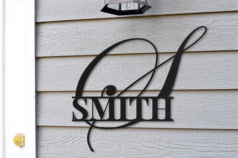 Personalized Metal Family Name Monogram Sign for Outdoor Use Etsy