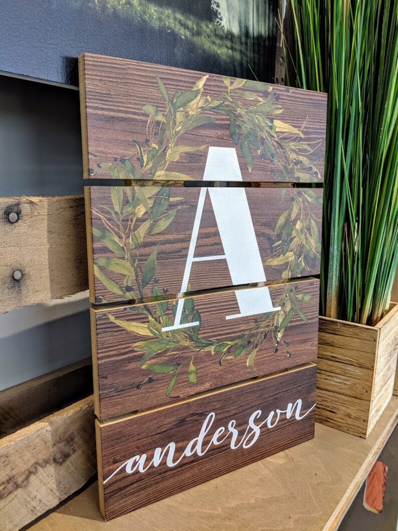 Personalized Printed Wood Name Sign With Monogram Initial 10 X 15.5 - Etsy