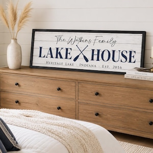 Personalized Lake House Sign, Custom Family Last Name Lake House Sign, Cabin Sign, Lake Home Wall Decor, Housewarming Gift image 9
