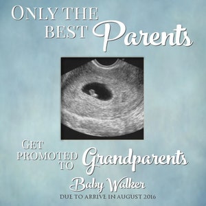 Only The Best Parents Get Promoted To Grandparents Personalized Picture Frame 3.5x3.5 Blue