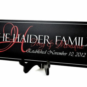 Personalized Printed Wood Family Name Sign With Established Date