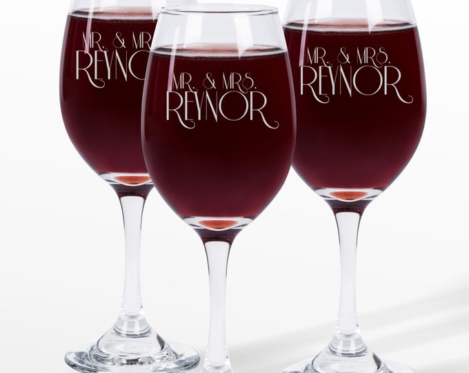 Personalized Engraved Wine Glasses (Sold Individually)