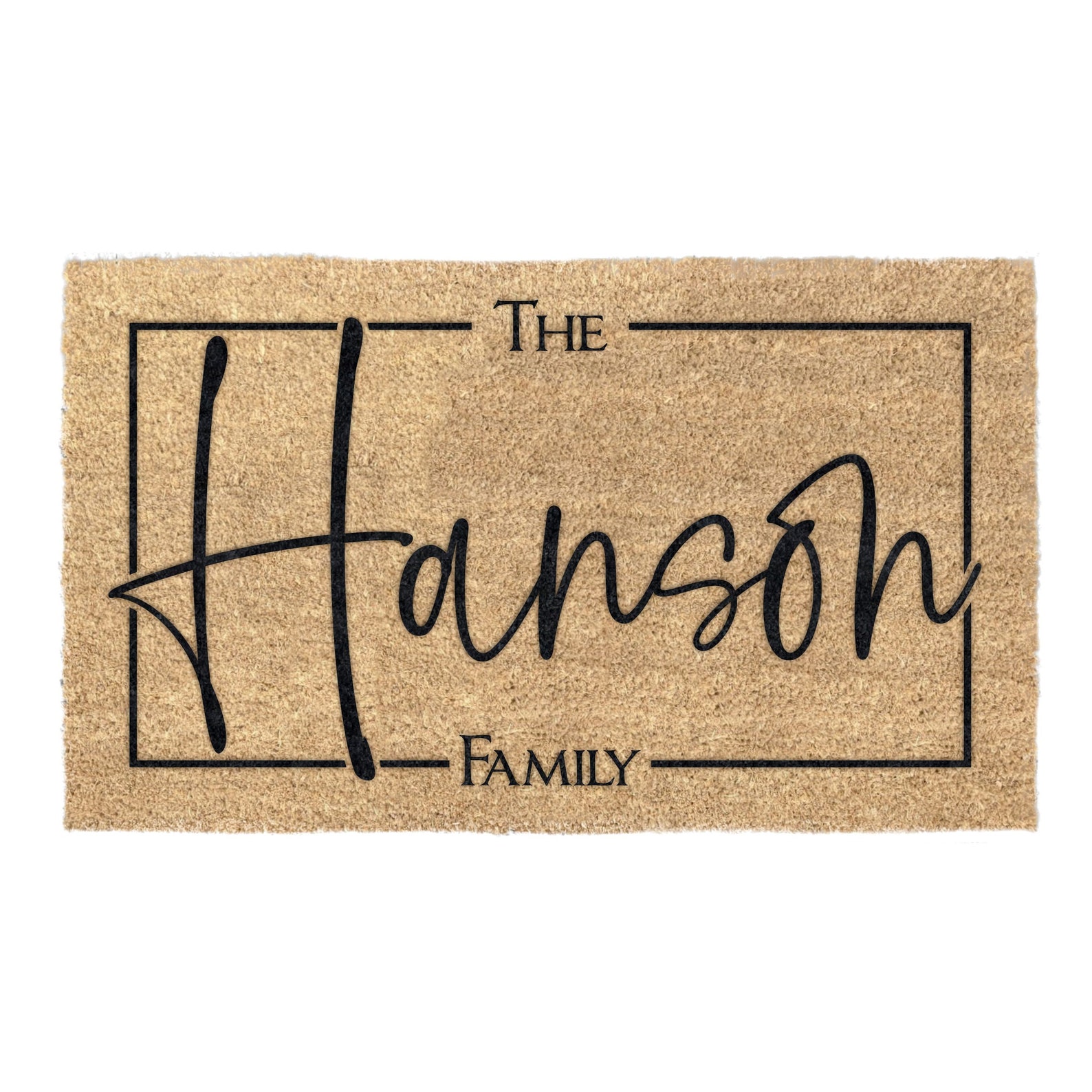 Personalized Custom Coir Doormat - Natural Fiber Welcome Mat | Perfect Housewarming Gift, Gifts for Her, and Unique Home Decor - 24"x 36", Design 4