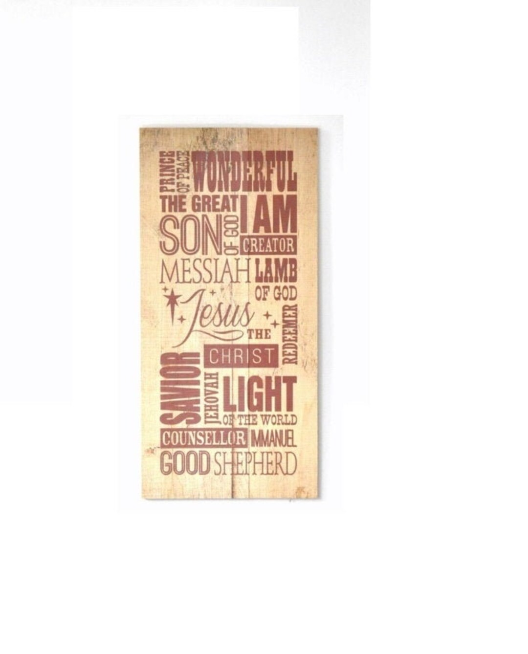 Names of Jesus Farmhouse Style Wood Wall Decor Sign 11x22 Etsy