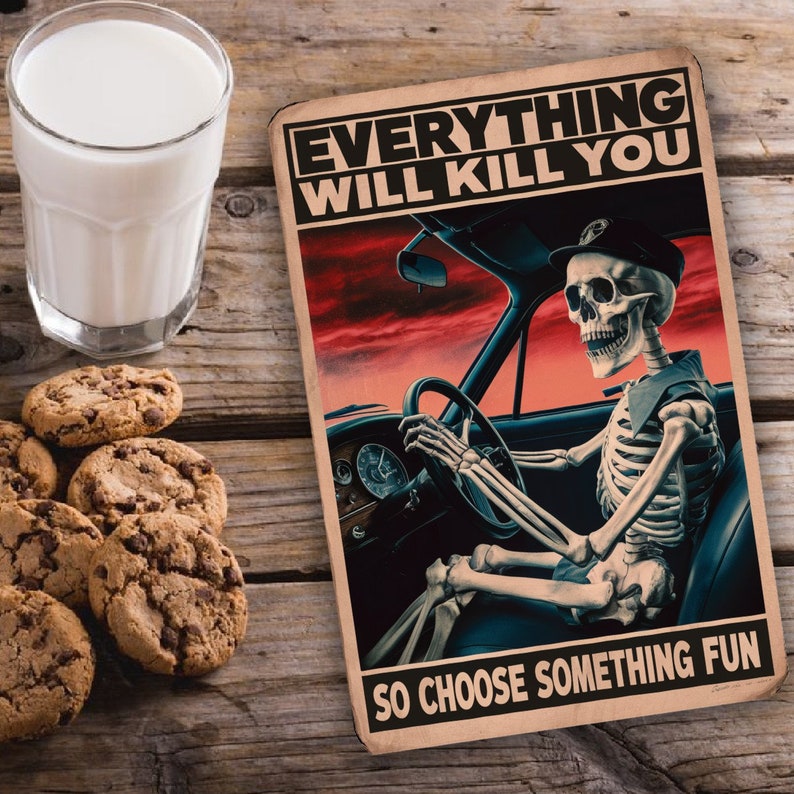 Targa Metallica Vintage Con Scritta Divertente "Pilot Everything Will Kill You So Choose Something Fun" – Decorazione Retrò In Lamiera 20x30 Cm Per Casa, Bar O Taverna
