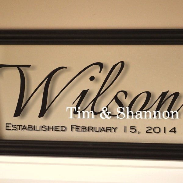 Personalized Acrylic Family Name Sign With Established Date 11x21
