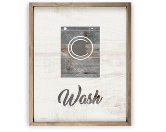 Wash Laundry Sign Farmhouse Style Wood Wall Decor Sign