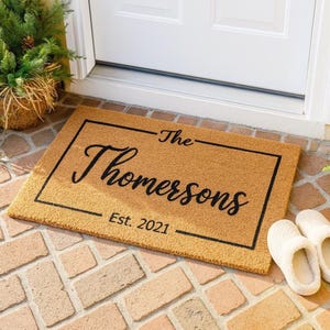 Personalized Family Name Doormat - Custom Coir Mat for Your Home&#39;s Entrance Available In Three Sizes