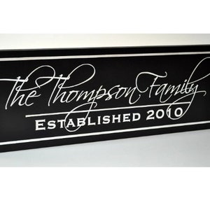 Personalized Carved Wood Family Name Sign With Established Date