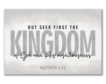 But Seek First The Kingdom Farmhouse Style Wood Wall Decor Sign - Available In Four Sizes