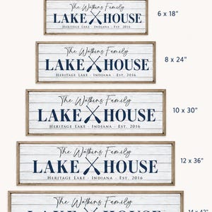 Personalized Lake House Sign, Custom Family Last Name Lake House Sign, Cabin Sign, Lake Home Wall Decor, Housewarming Gift image 2