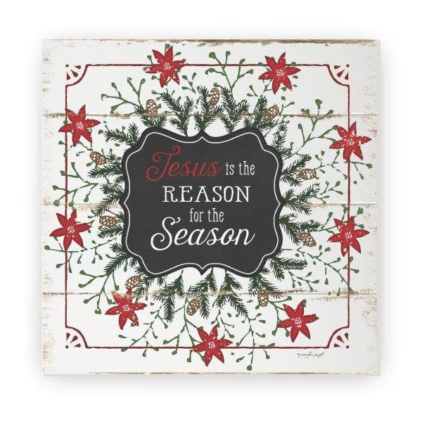 Jesus Is The Reason For The Season Farmhouse Style Wood Wall Decor Sign