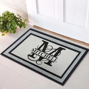 Personalized Doormat Custom Monogram Door Mat With Monogram Initial 18x30 image 3