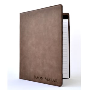 Personalized Leather Portfolio Notebook Professional & Stylish Organizer available in eight different colors image 1