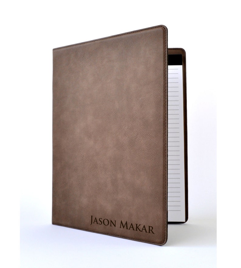 Personalized Leather Portfolio Notebook Professional & Stylish Organizer available in eight different colors image 1