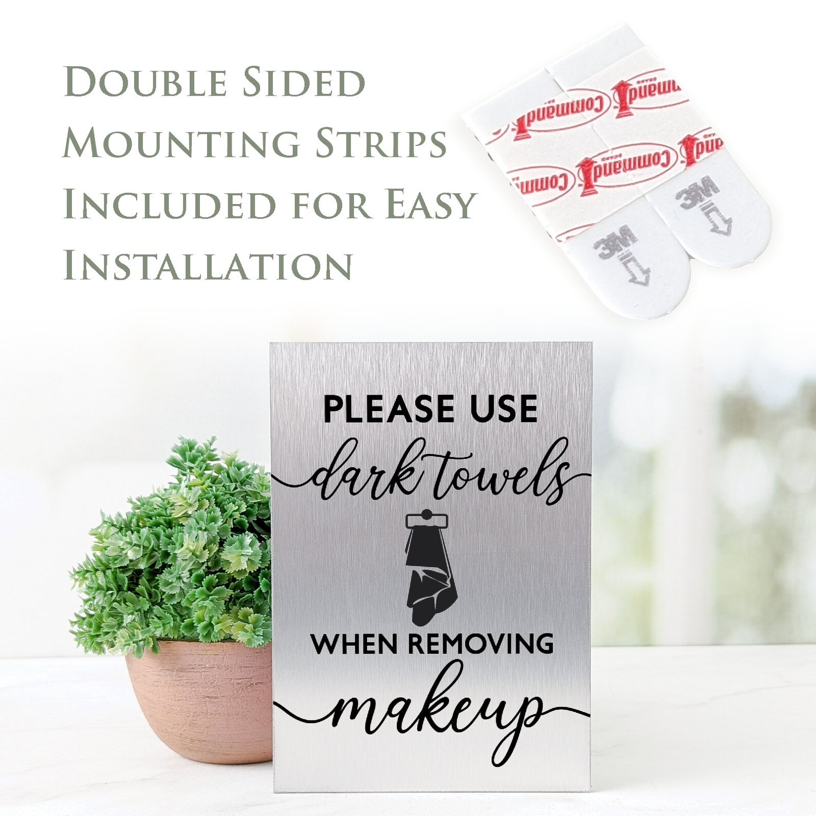 Sign Remove Utensils Brushed Aluminum Sign