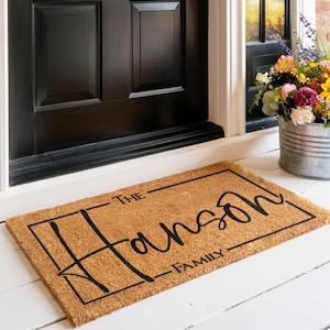 Personalized Custom Coir Doormat - Natural Fiber Welcome Mat | Perfect Housewarming Gift, Gifts for Her, and Unique Home Decor