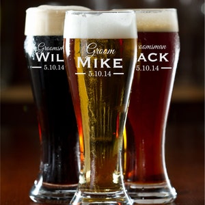 Personalized Engraved 16 Ounce Glass Pilsner (Sold Individually)