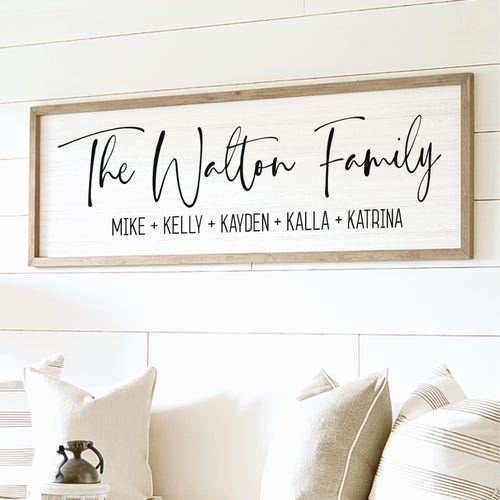 Letrero personalizado con el nombre de la familia, letrero personalizado con el apellido, regalo de inauguración de casa, regalo de aniversario, decoración de pared estilo rústico.