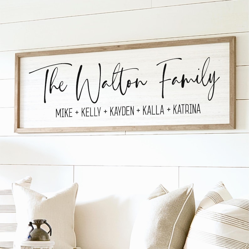 Letrero personalizado con el nombre de la familia, letrero personalizado con el apellido, regalo de inauguración de casa, regalo de aniversario, decoración de pared estilo rústico.