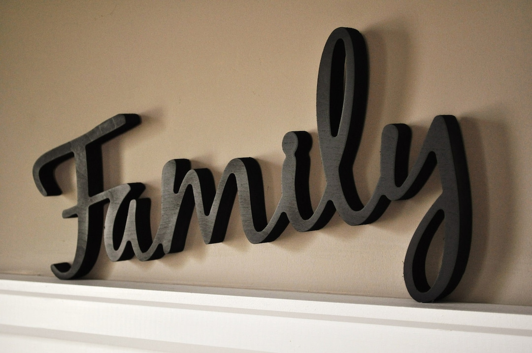 Family 3D Word Art Wood Cutout 9.5 X 20 Etsy