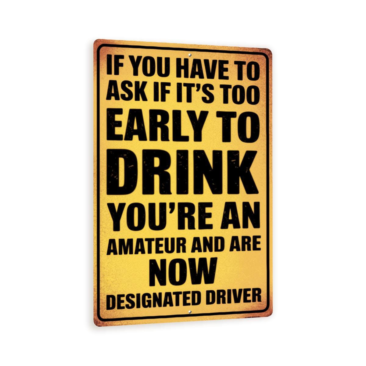 Personalized Bar Sign Funny Bar Sign: 'too Early To Drink' - Vintage Metal Wall Art Custom Bar Signs
