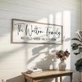 Personalized Family Name Sign - Custom Framed Canvas Sign With Last Name And Family Members' Names - Perfect Wedding Or Housewarming Gift