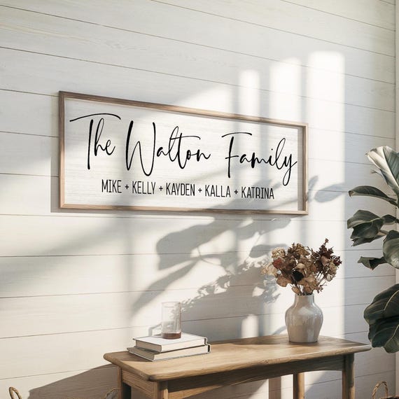Personalized Family Name Sign, Custom Last Name Established Sign, Wedding Gift for Couple, Housewarming Gift, Farmhouse Wall Decor