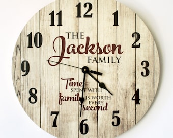 Personalized Rustic Clock 18 Inch Diameter by MRC Wood Products
