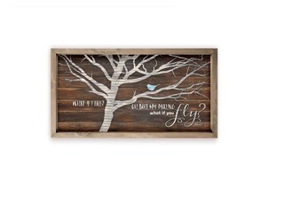 Targa Metallica Decorativa Con Frasi Motivazionali - What If You Fly? - 20x30 Cm - Stile Vintage Per Parete