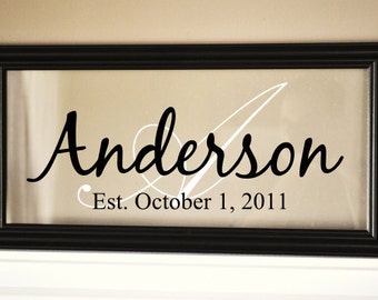 Personalized Acrylic Family Name Sign With Established Date 11x21