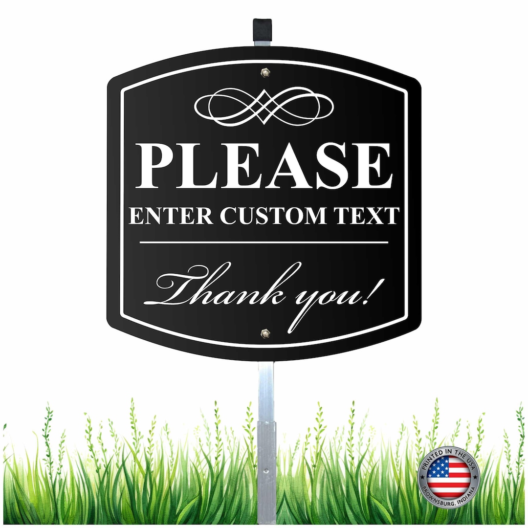 Personalized Reflective Aluminum Yard Sign: Black & White, 28" Stake - Etsy