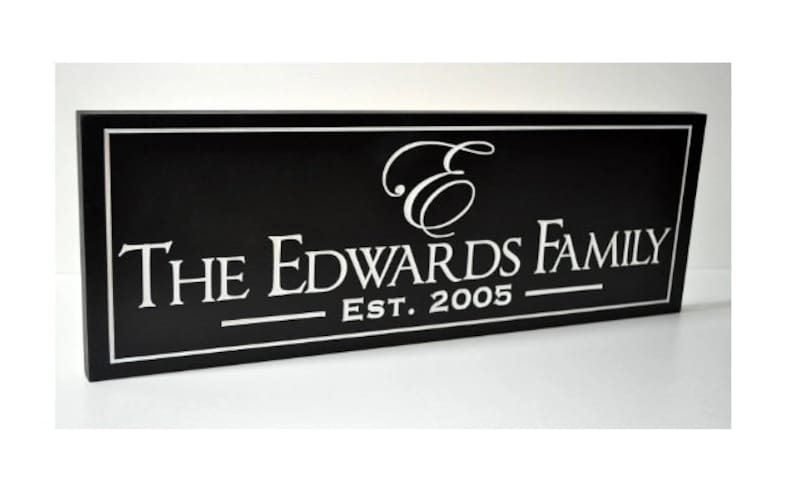 Personalized Carved Wood Family Name Sign With Established Date And Monogram image 1