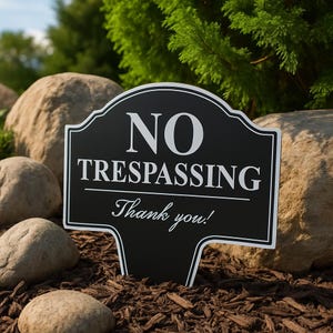 No Trespassing Aluminum Yard Sign 10x14 (available in English or Spanish)