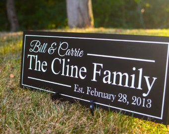 Personalized Carved Wood Family Name Sign With Established Date