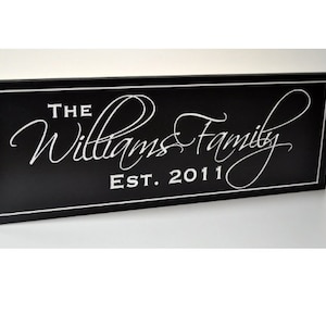 Personalized Carved Wood Family Name Sign With Established Date image 1