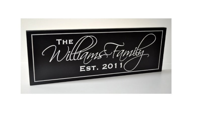 Personalized Carved Wood Family Name Sign With Established Date image 1