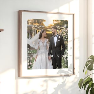 Personalized Square Photo Portrait – Custom Printed Artwork on Canvas-Textured Board – Multiple Sizes & Frame Options