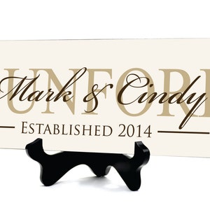 Personalized Printed Wood Family Name Sign With Established Date
