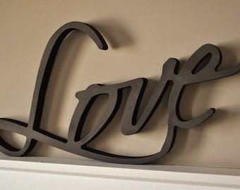 Love 3D Word Art Wood Cutout 8x15