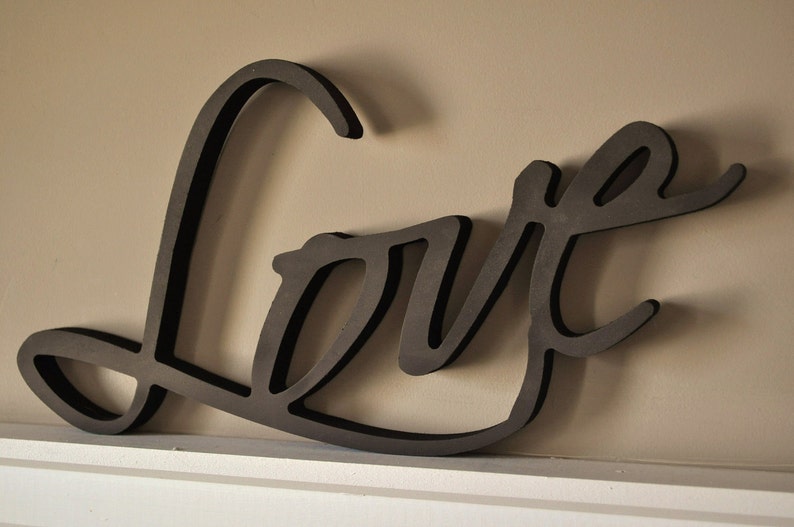Love 3D Word Art Wood Cutout 8x15 image 1