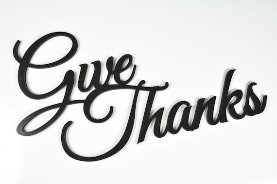 Give Thanks 3D Word Art Wood Cutout 9.5 X 18 - Etsy