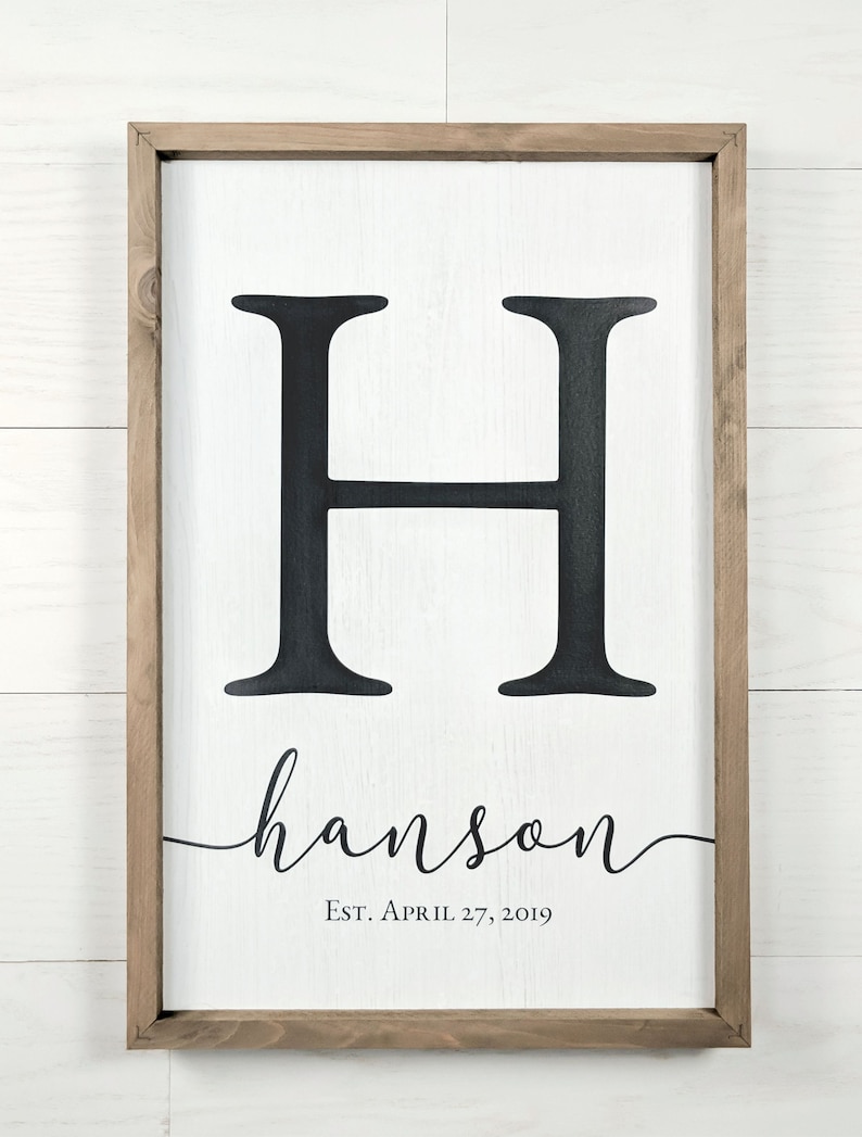 Personalized Family Name Sign - Custom Wooden and Canvas Monogram - Perfect for Weddings, Anniversaries, Housewarmings - Handmade Decor