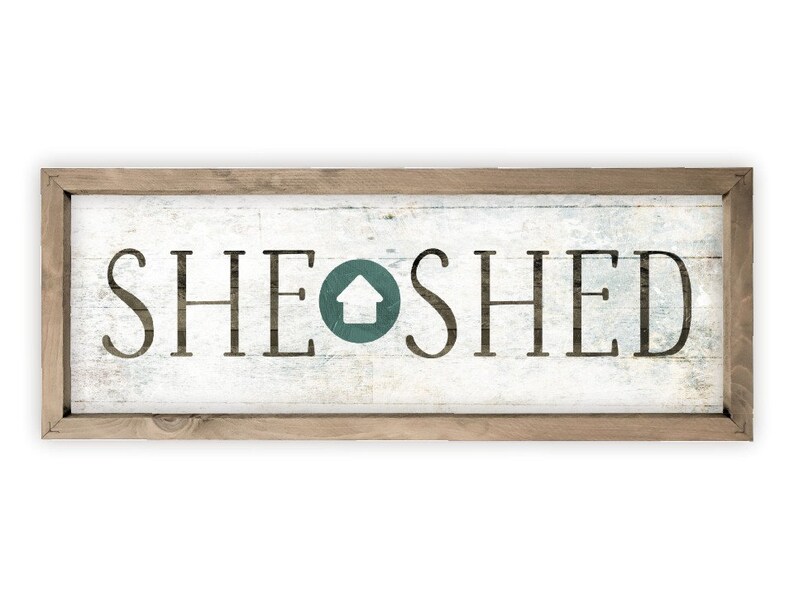 She Shed Farmhouse Style Wood Wall Decor Sign Etsy